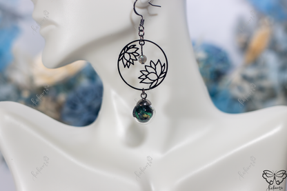 Emerald Galaxy Gun Black Lotus Earrings