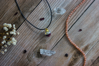 Ink'd Burgundy Dahlia Resin/Glass Pendant