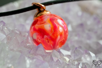 Marbl'd Pink Floral Caress Resin/Glass Pendant