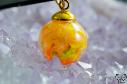 Marbl'd Warm Honey Resin/Glass Pendant