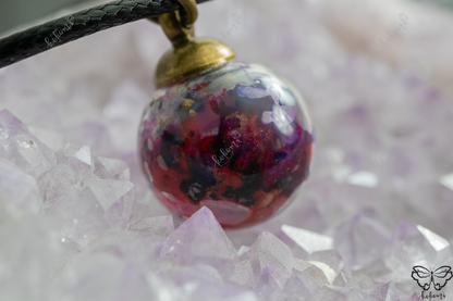 Marbl'd Black/Red/Blue/Gold Midnight Resin/Glass Pendant